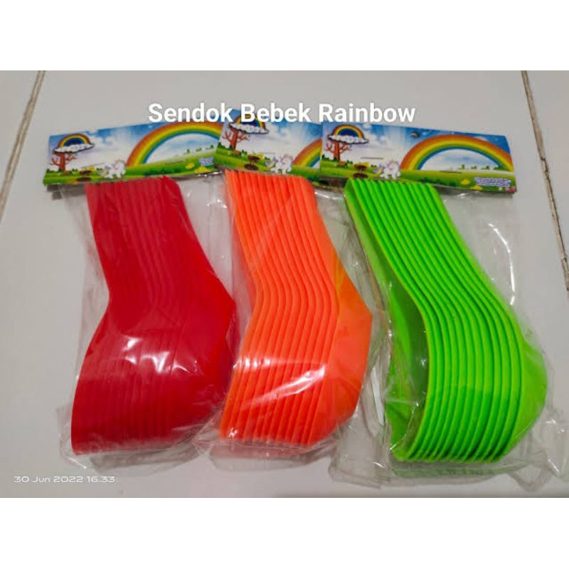 SENDOK BEBEK PLASTIK / SENDOK PLASTIK RAINBOW / HARGA 1 LUSIN