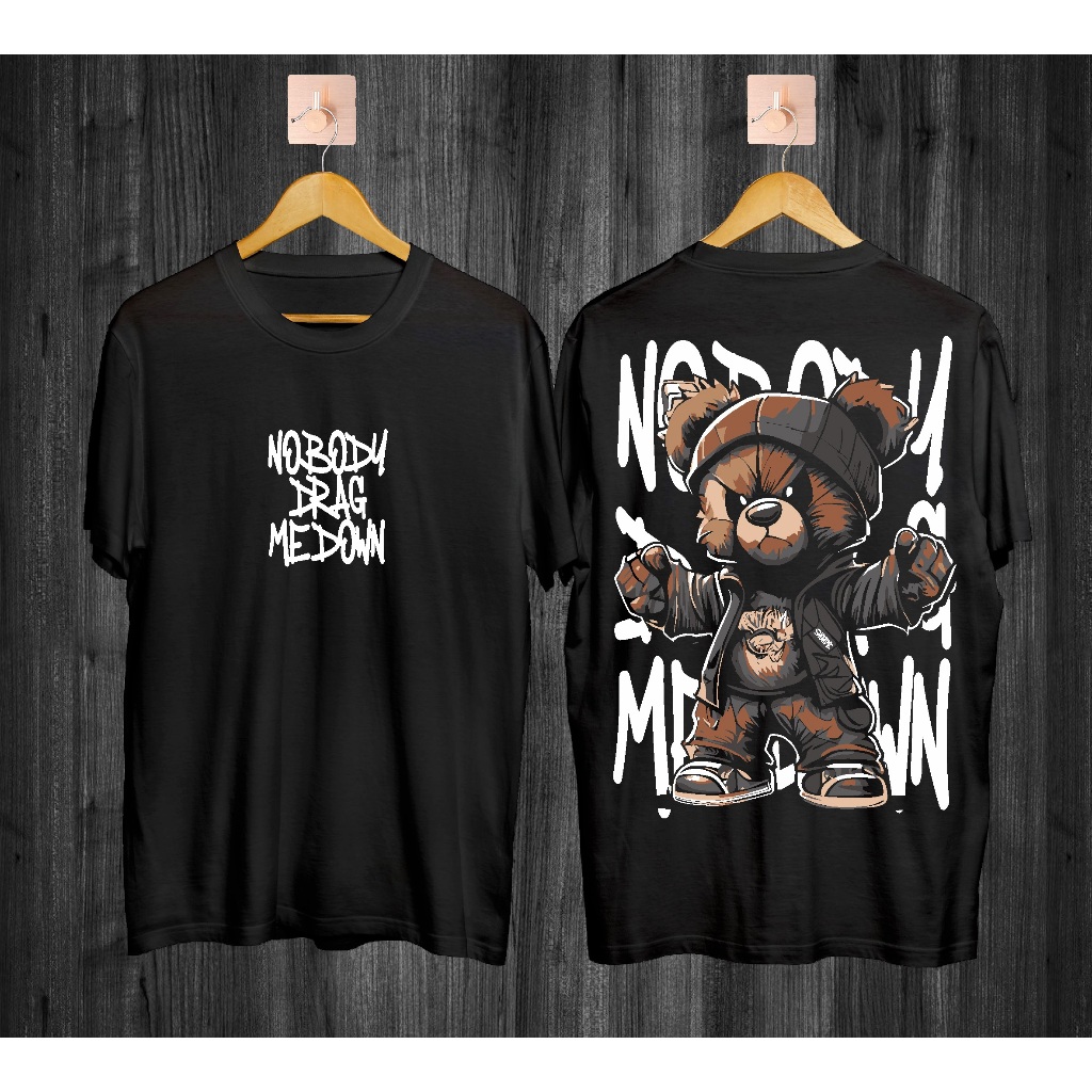 Kaos Teddy Bear No Body Lengan Pendek / Tshirt Boneka Beruang Distro Pria Wanita