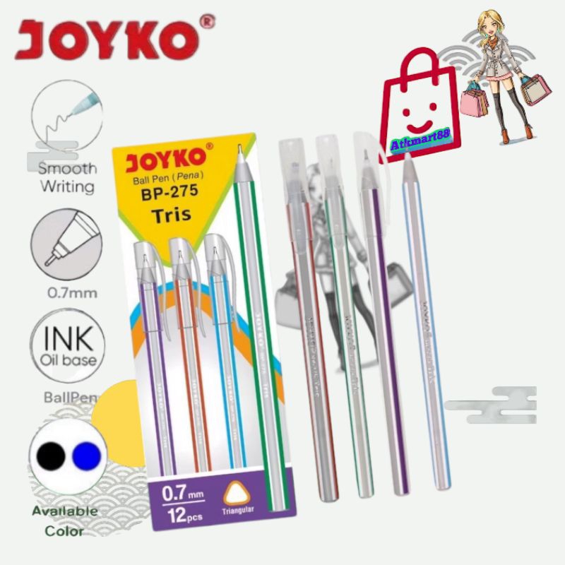 

( Per Kotak ) Joyko pulpen BP-275 Tris