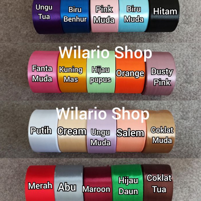 

PAKET MEWAH 1 ROLL Pita Satin 5 Cm Pita Satin 2 Inch Pita saten 5 cm