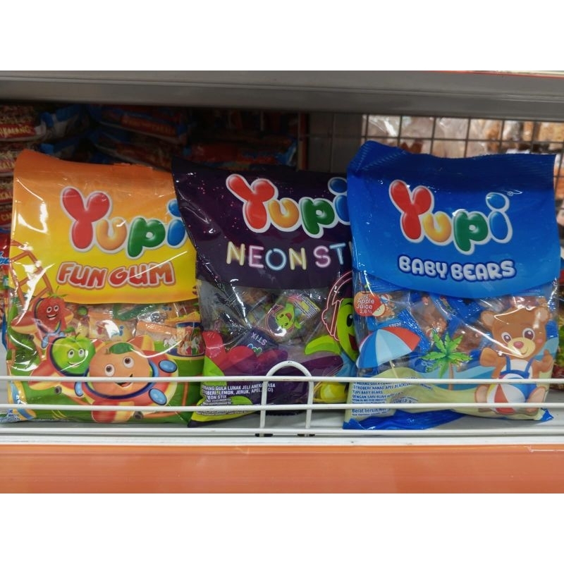 

Yupi Permen fun gum, neon, baby bears 120gr