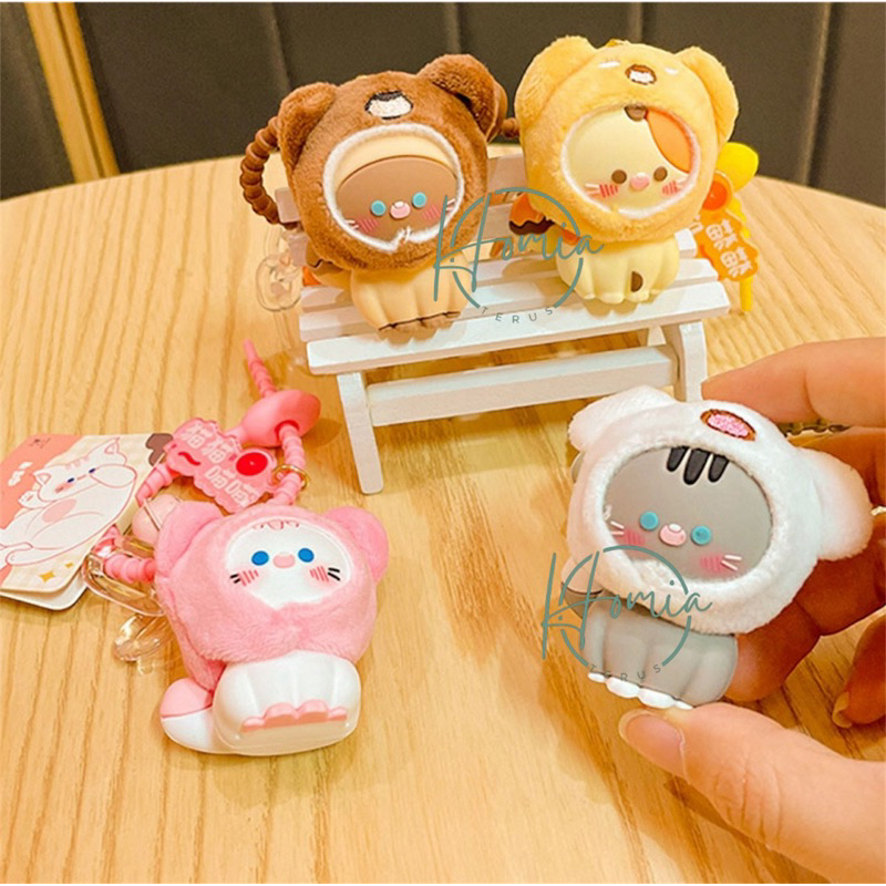 Gantungan kunci boneka kucing / Boneka Gantung Tas Lucu Karakter Kucing / Gantungan Boneka untuk Tas