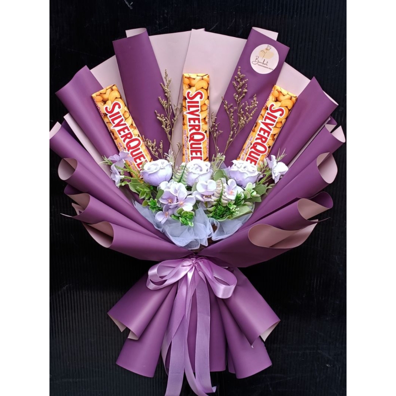 Buket Cokelat Silverqueen Bunga