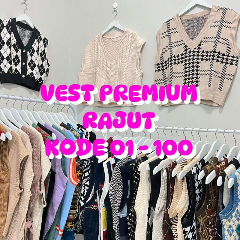 VEST PREMIUM RAJUT KODE 01 - 100 / VEST RAJUT WANITA / VEST RAJUT PRIA / VEST RAJUT UNISEX / VEST RA