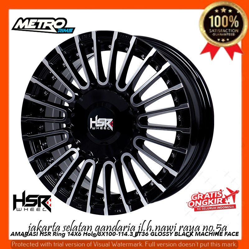 VELG MOBIL RACING RING 14 PCD 4X100-114,3 UNTUK WULING AIR EV KARIMUN,KARIMUN KOTAK SERES DLL HSR AM