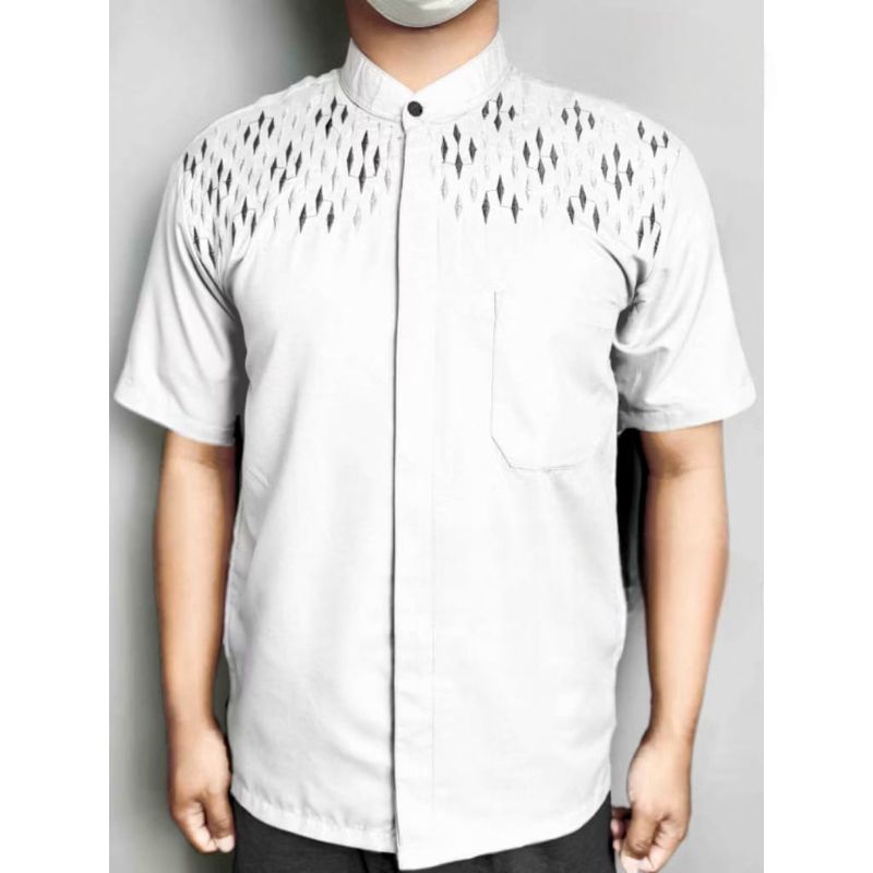 DISKON Baju Koko dewasa lengan pendek baju Koko bordir lengan pendek terbaru DISKON