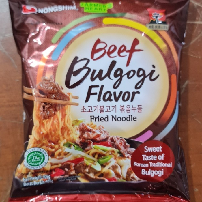 

Mie mi instan goreng Korea Beef Bulgogi Fried Noodle Nongshim Halal MUI (Pack)
