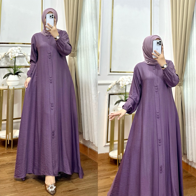 Terbaru Gamis Wanita Abaya Babydoll Fatimah Bahan Katun Polo Linen Super Soft [No Hijab] - Tatreez