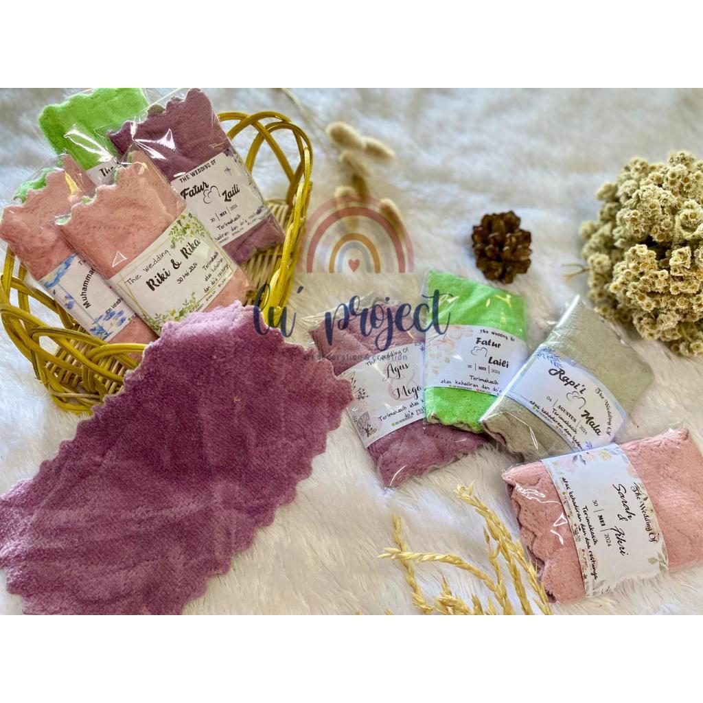 10pcs Souvenir lap microfiber untuk wedding/pernikahan,syukuran aqiqah, khitanan dan ulang tahun + f
