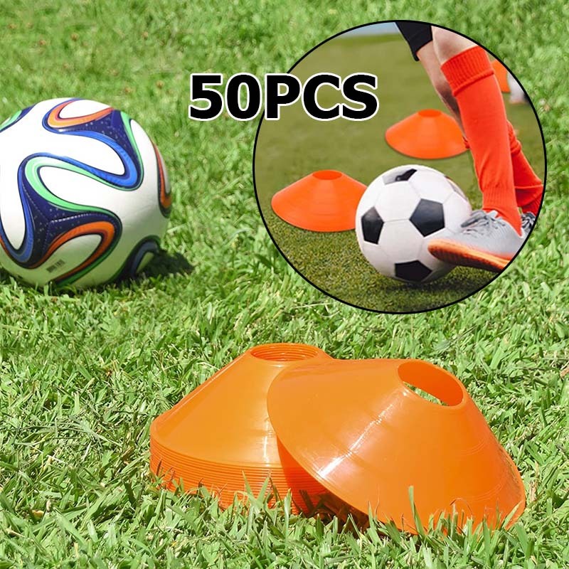 50pcs Mangkok Latihan Sepak Bola/Alat Buat Latihan Sepak Bola/Tas Jaring Bola Sepak/Mangkok Olahraga