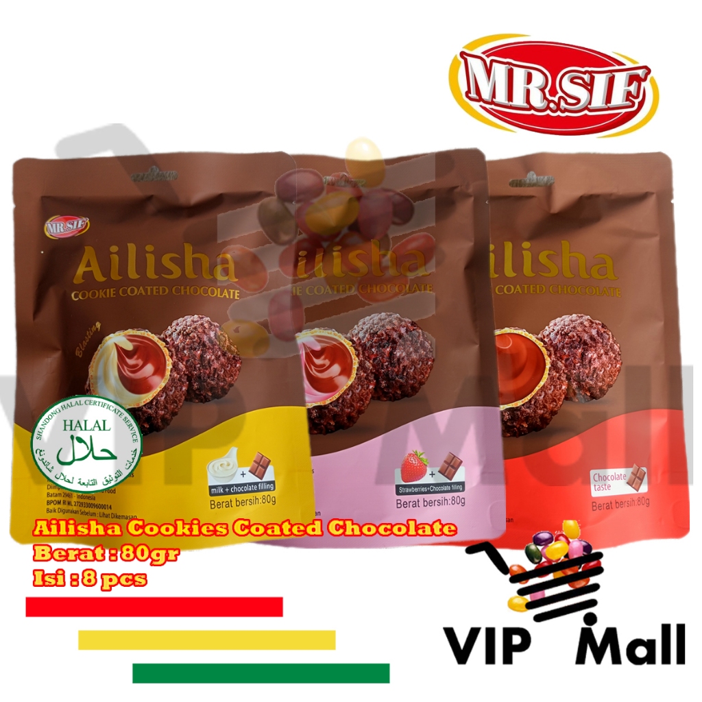 

Ailisha Cookies Coated Chocolate 80gr