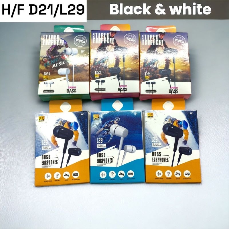 Heansed D21 Full Bass Handsfree D21 Earphone Hf Terbaru