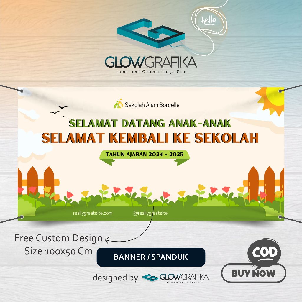 Cetak Spanduk Banner Selamat Datang Kembali Sekolah