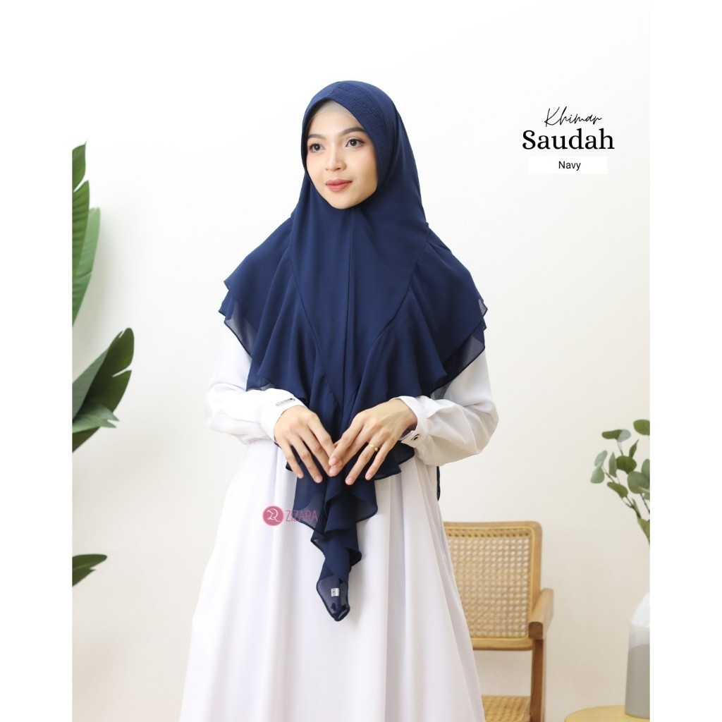 Khimar Saudah Zizara Jilbab Instan Cantik Bergo Bahan Ceruti