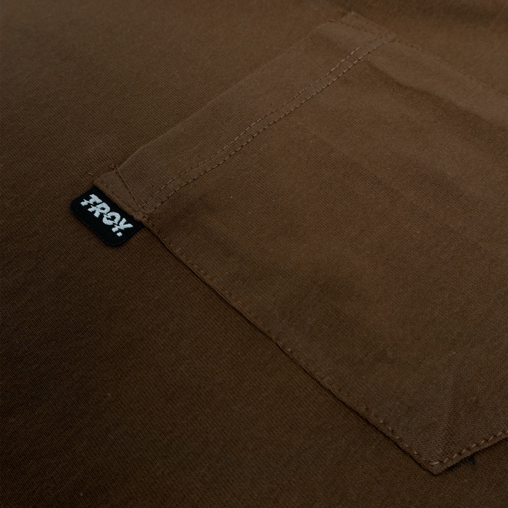 Troy Company T-shirt Pocket Boxy Oversize Toffe Bonfire - Kaos Coklat Toffe BK 2707