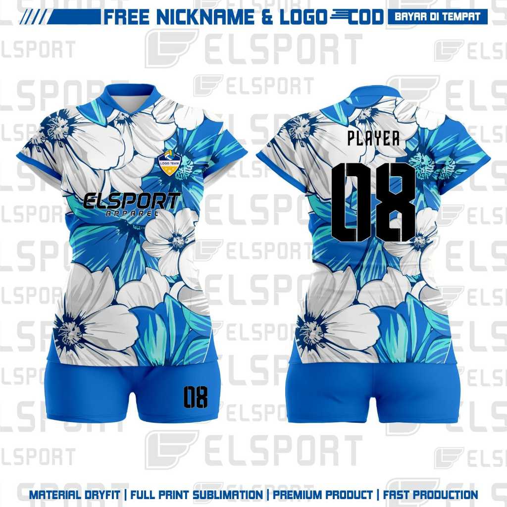 Baju Volly Terbaru Gratis Custom Logo Nama punggung Dan Sponsor Full Printing