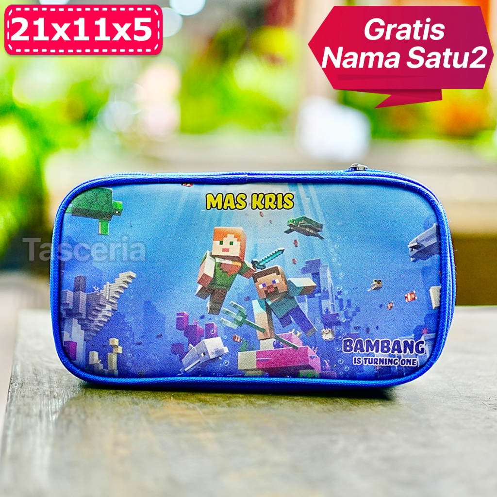 

Pencil Case Custom Nama Anak Gambar Minecraft