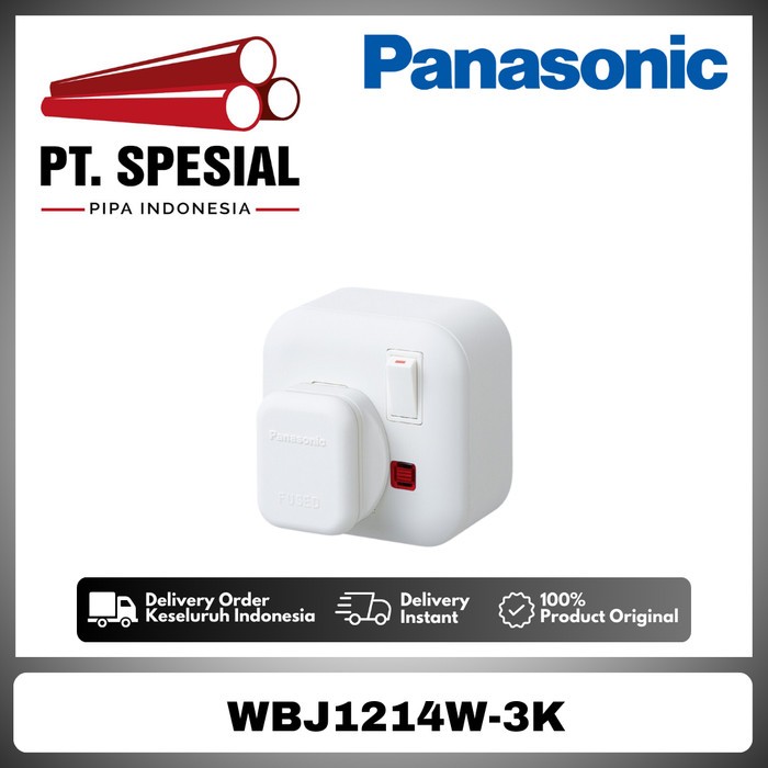 Panasonic Stop Kontak AC Set WBJ1214W-3K  WBJ 1214W-3K Outbow Putih - 12