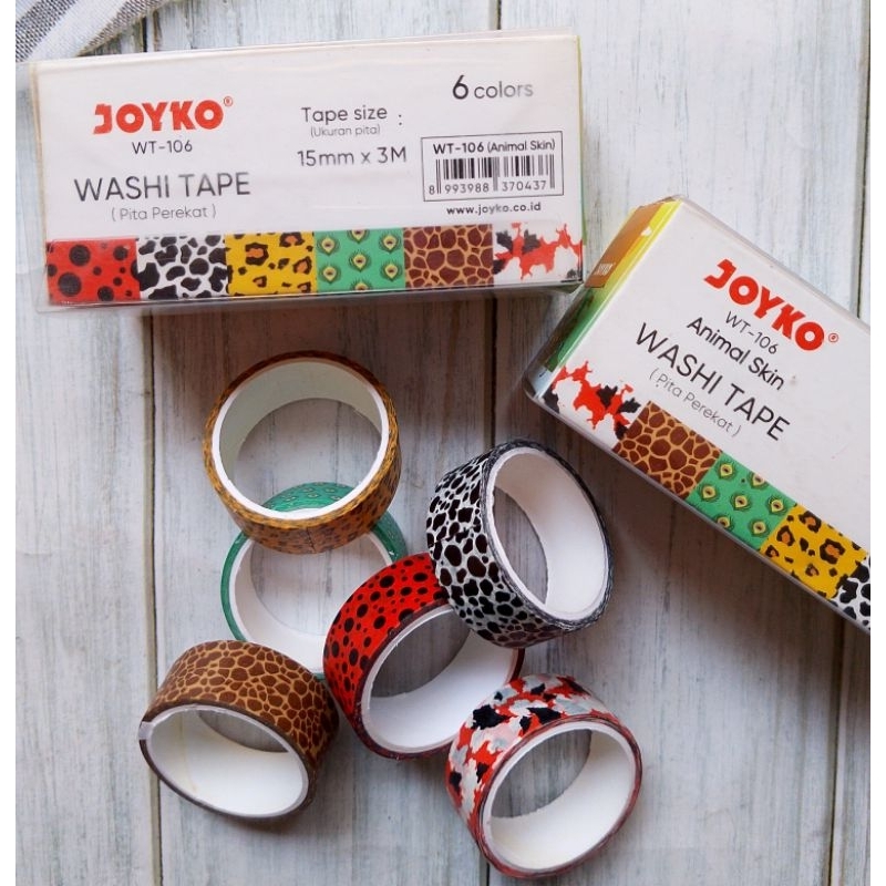 

WASHI TAPE JOYKO WT-106 ISI 6PC MOTIF ANIMAL/UK15MMX3M