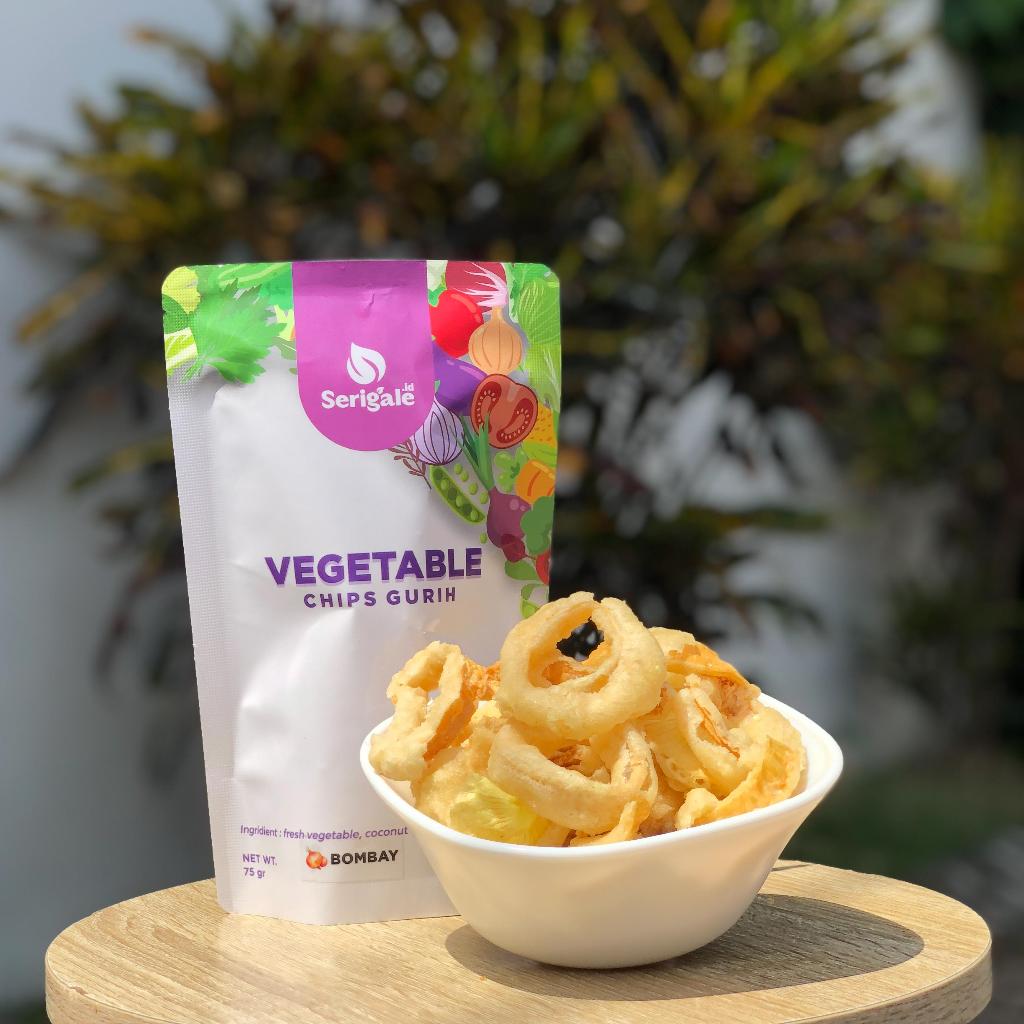 

KERIPIK BAWANG BOMBAY, KEMASAN STANDING POUCH, HEALTHY ONION CHIPS, KERIPIK SAYUR CAMILAN DIET SEHAT