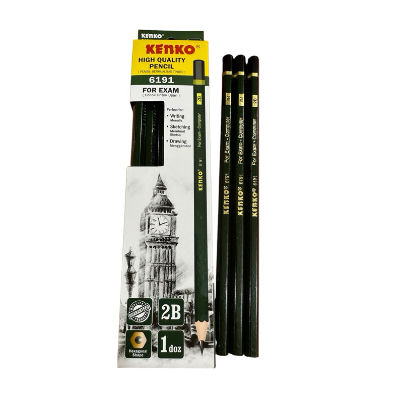 

[ 1 LUSIN ] PENSIL KAYU 2B KENKO 6191