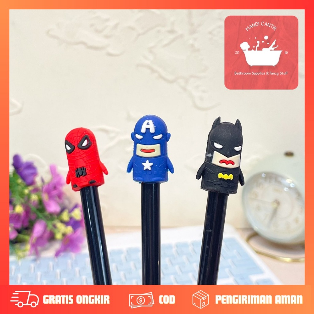

PULPEN GEL AVENGER SUPERHERO LONJONG PG-1484 PEN PENA LUCU IMUT KADO UNIK KOREA AESTHETIC COD