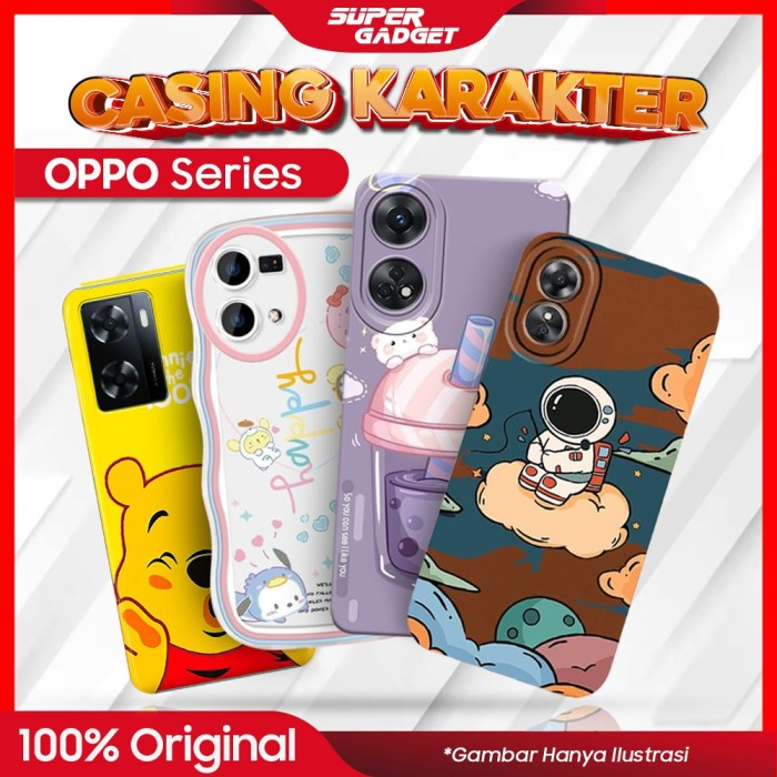 Case Casing Karakter OPPO Series Silicon Cover Motif Smartphone HP Softcase