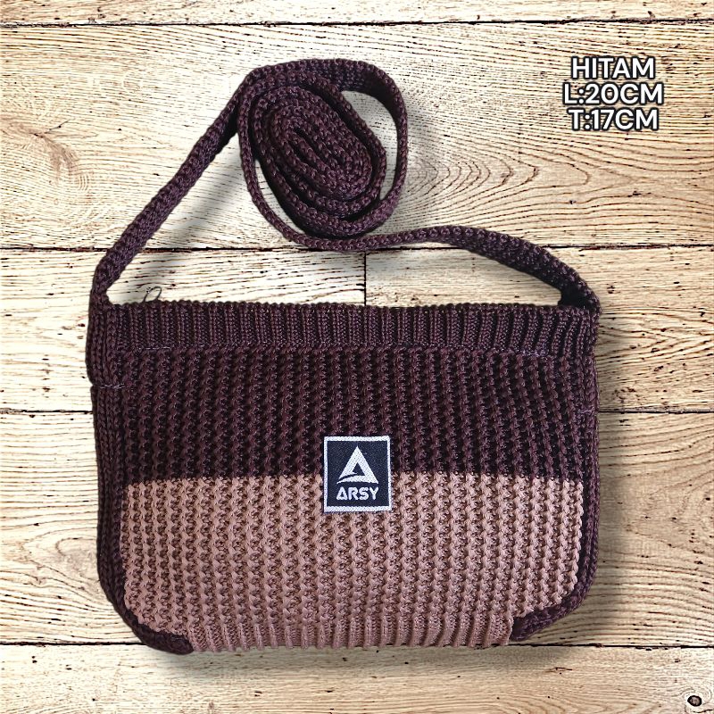 Tas Hp rajut motif kombinasi OCEN full resleting selempang wanita terbaru