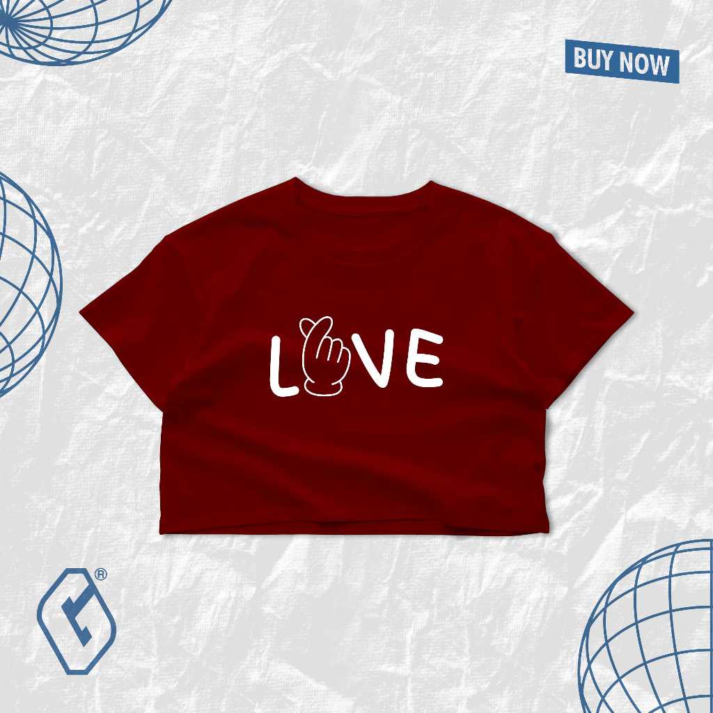crop top oversize Love Tulisan / kaos love tulisan crop top oversize wanita