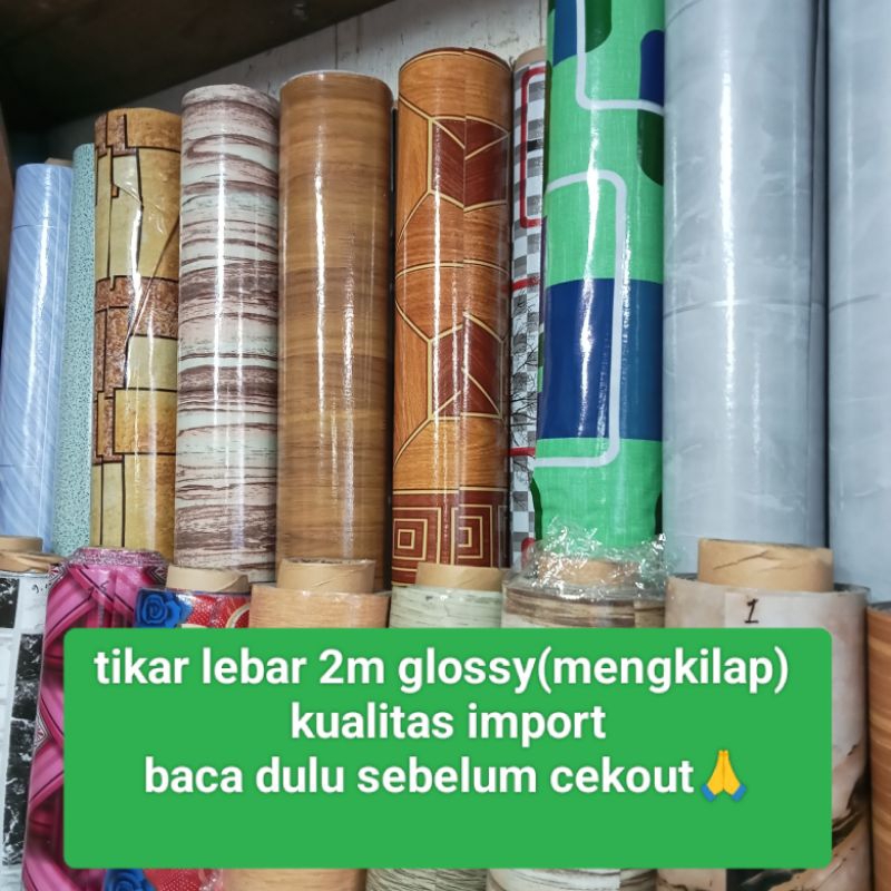 Tikar lantai import lebar 2m/karpet plastik lebar 2m