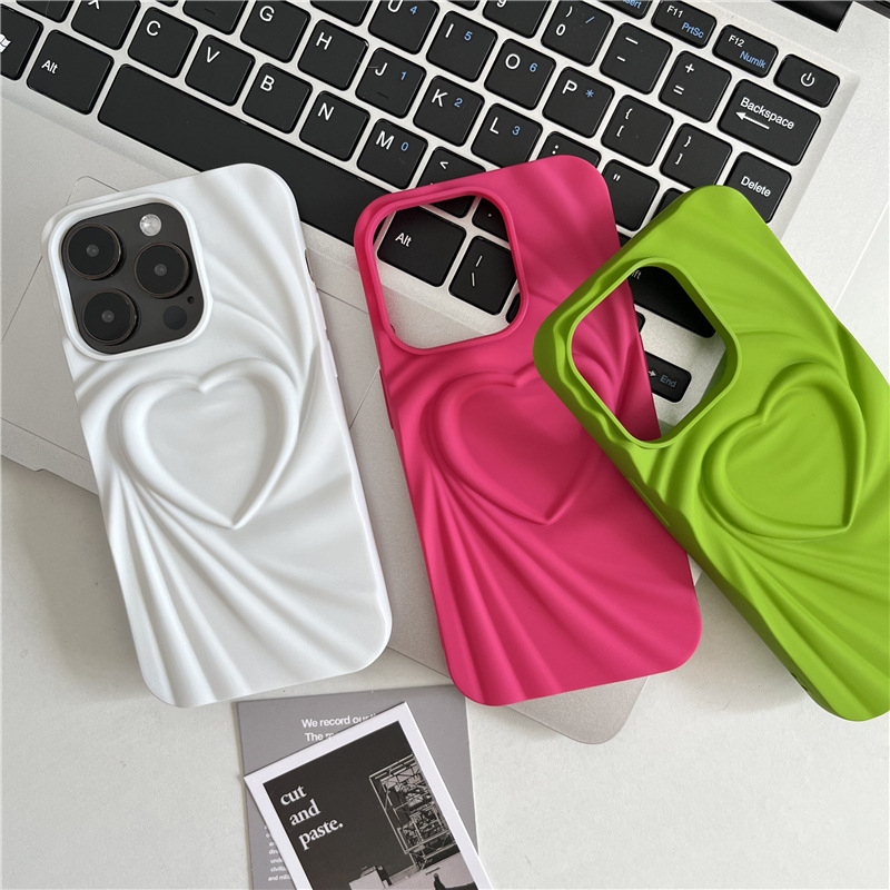 (BISA COD) Case 3D Twist Love Pattern For iPhone 7+ 8+ X XS XR XS Max 11 12 13 14 15 Plus Pro ProMax