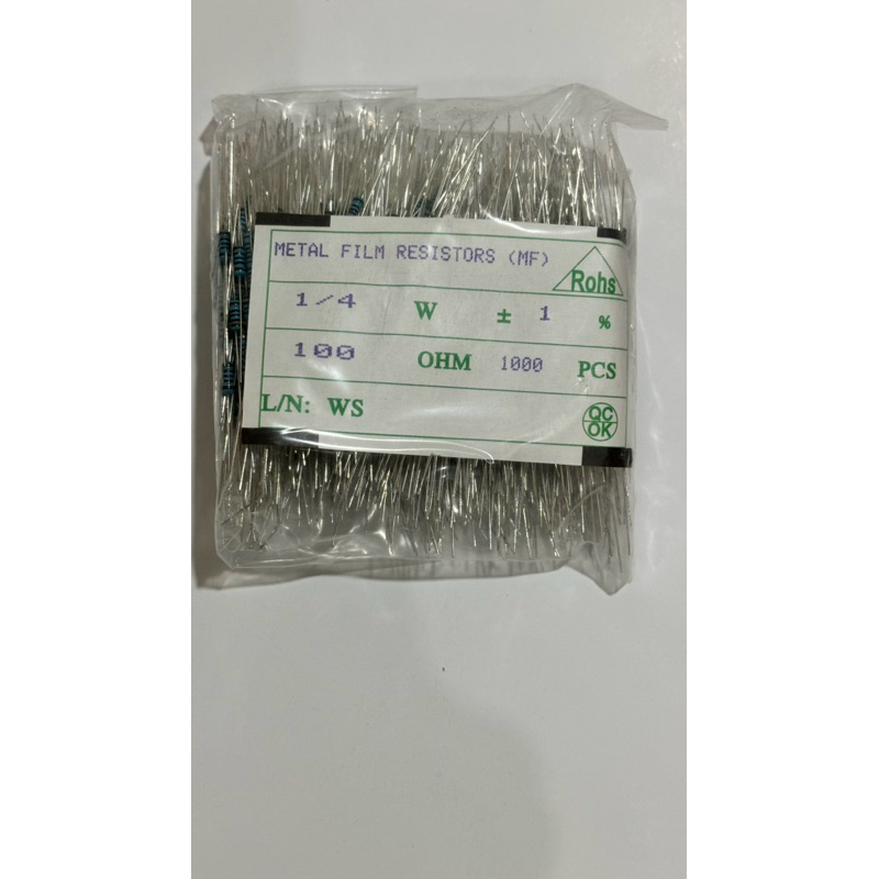 Resistor 100 ohm  1/4 watt / resistor 100 ohm 1/4watt