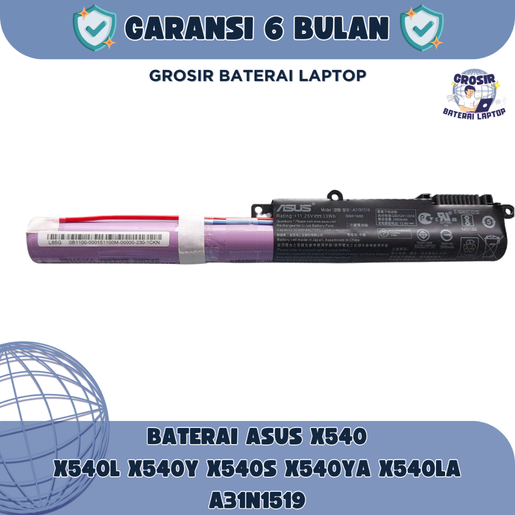 Baterai Batre Laptop Assus X540 A31N1519