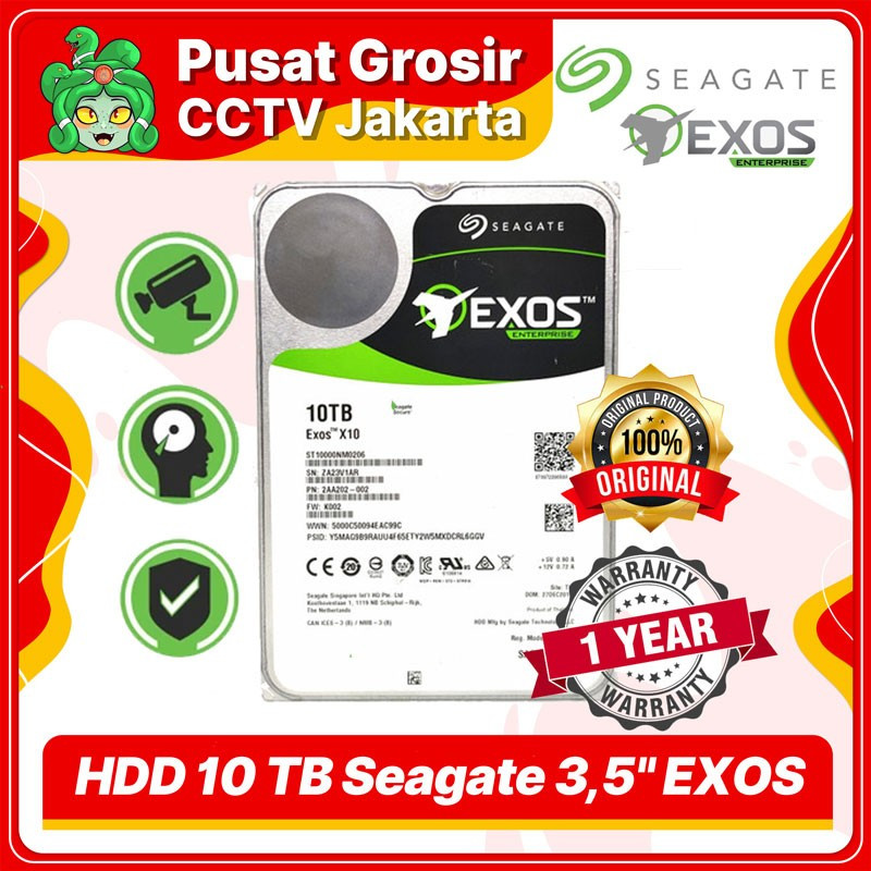 HARDDISK HDD 10 TB 10TB Seagate 3,5" EXOS GRS 1 TAHUN