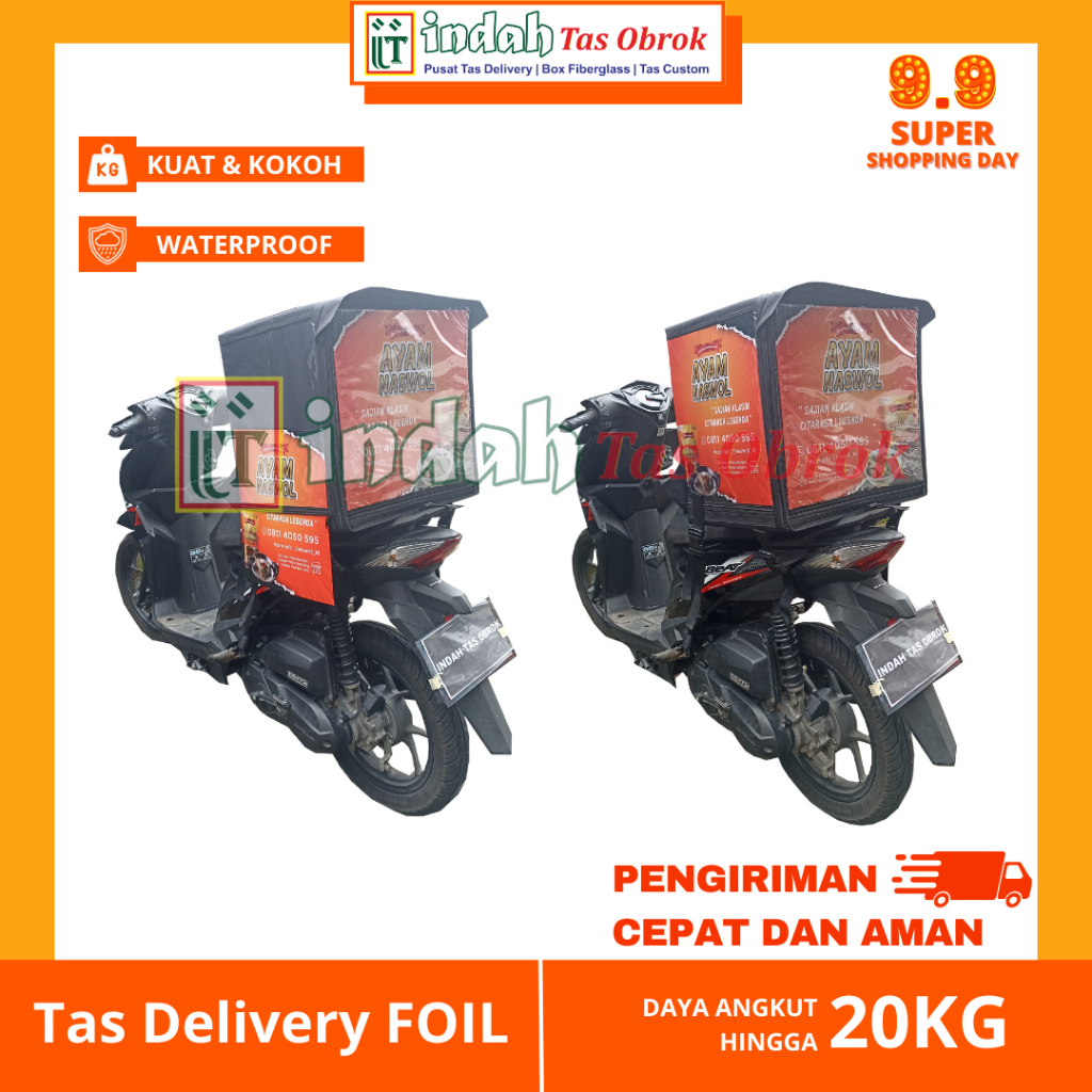 

Indah Tas Obrok - Tas Delivery Makanan Lapisan Alumunium Foil Box Delivery Makanan