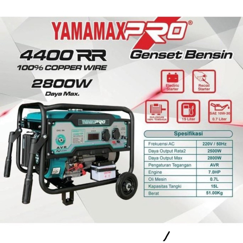 YAMAMAX PRO 4400 RR / 4400 RR GENSET GENERATOR 4 TAK 2800 WATT