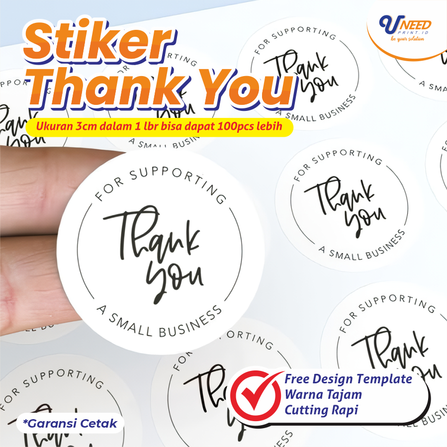 

100 pcs Sticker Terima kasih - Sticker Terima kasih free cutting isi 100pcs