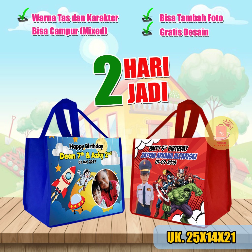 

TAS ULTAH GOODIE BAG CUSTOM NAMA MUAT KFC UK 25X14X21