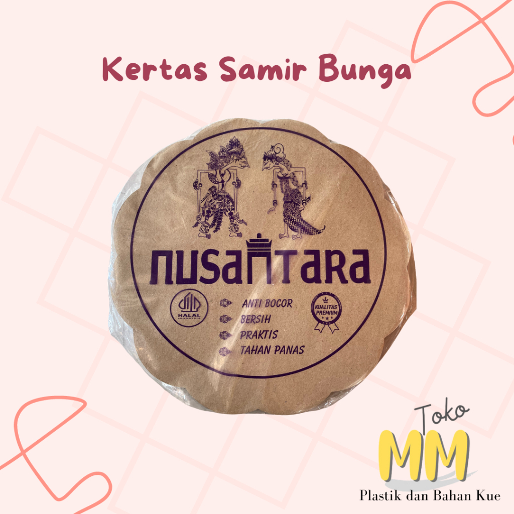 Kertas SAMIR Coklat / Kertas Nasi Coklat Bunga / Alas Kertas untuk Piring Rotan