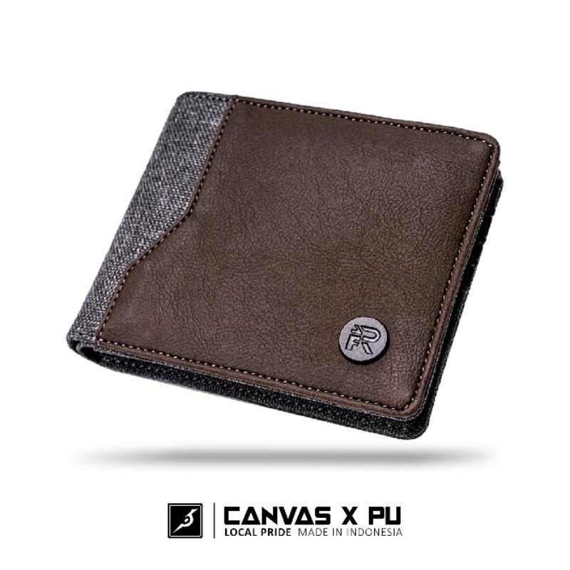 (BISA COD) KL017 JFR Fashion Dompet Pria Bahan Kulit Canvas JP43 Strand Series Dompet Lipat Murah