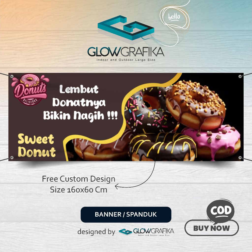 Cetak Spanduk Banner Sweet Donat Model C