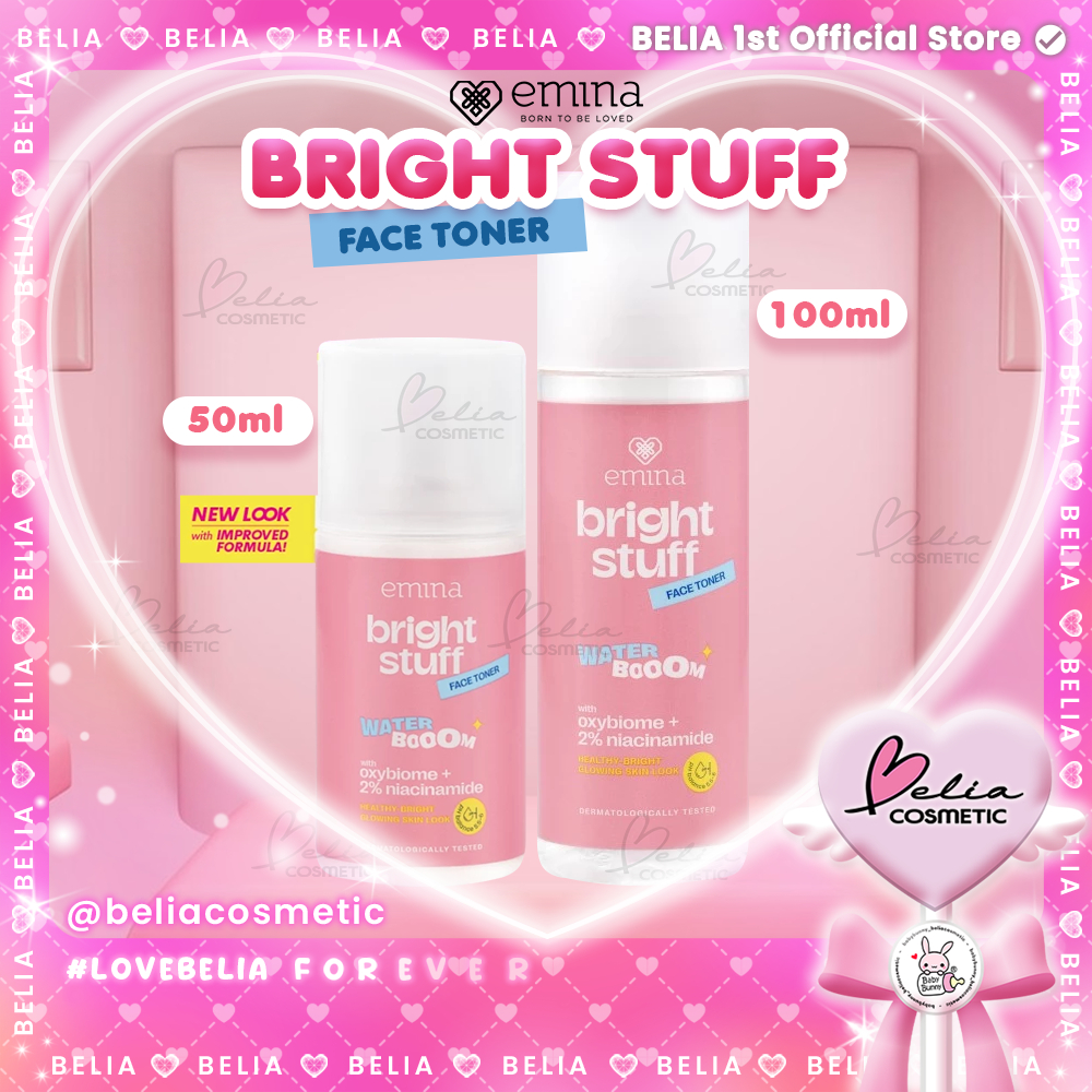❤ BELIA ❤ EMINA Bright Stuff Face Toner | 50 & 100 ml | With Niacinamide | Menyegarkan Mencerahkan K