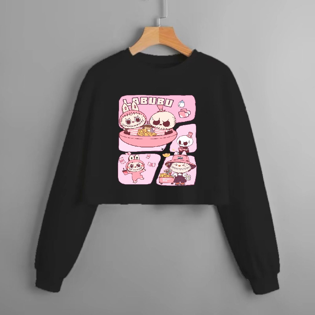 COD KAOS CROP TOP LENGAN PANJANG OVERSIZE /CROP TOP KOREA/CROP WANITA