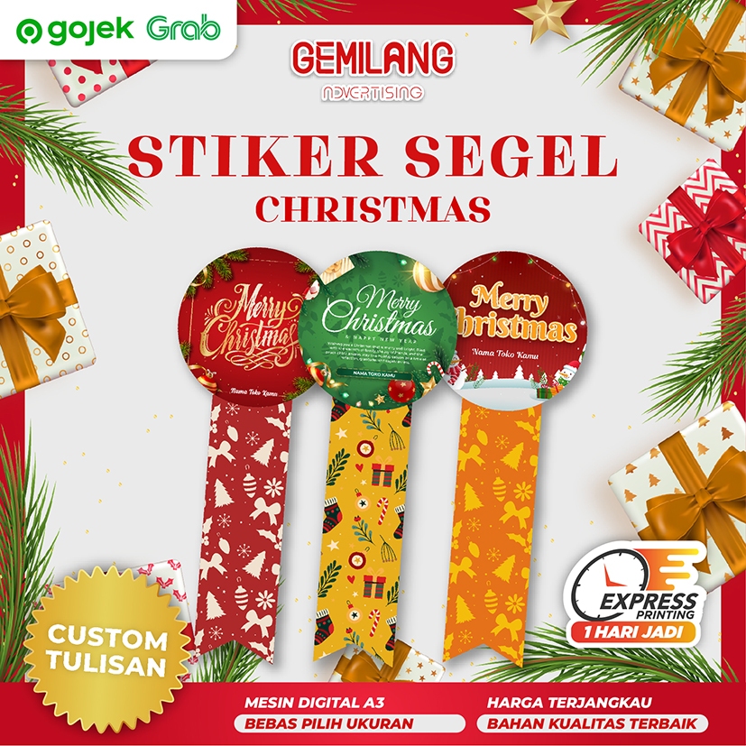 

Sticker Segel Label Natal & Tahun Baru / Christmas & New Year/Stiker Toples Kue Kering/Stiker Jar/Stiker Olshop/Stiker Cutting