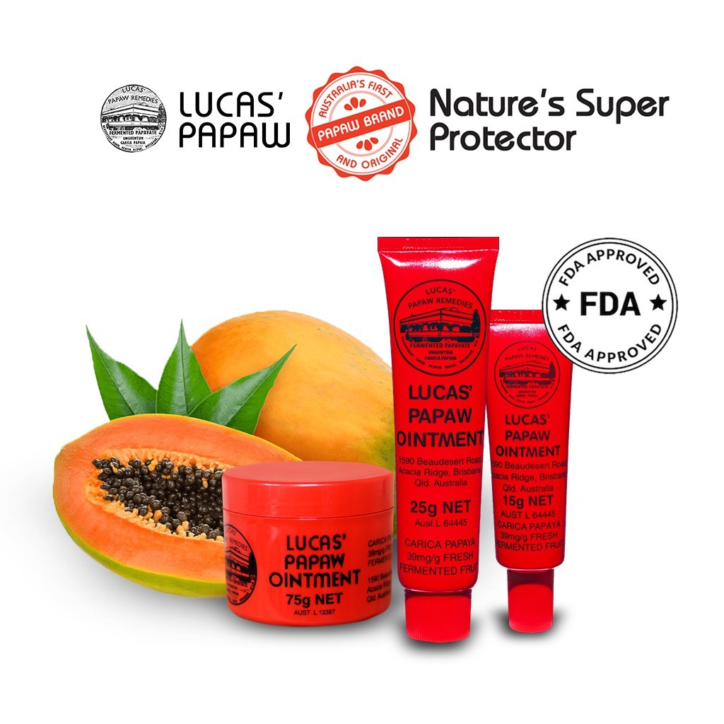 【COD ORI】LUCAS PAPAW Ointment 25/75g / Pure Pawpaw Lip Balm / Lipbalm Pure Pawpaw / Pelembab Bibir