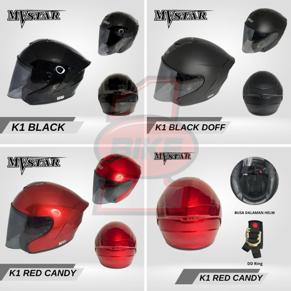 HELM MVSTAR K1 DEWASA / HELM REMAJA / HELM HALFFACE / NJS KAIROZ MVSTAR