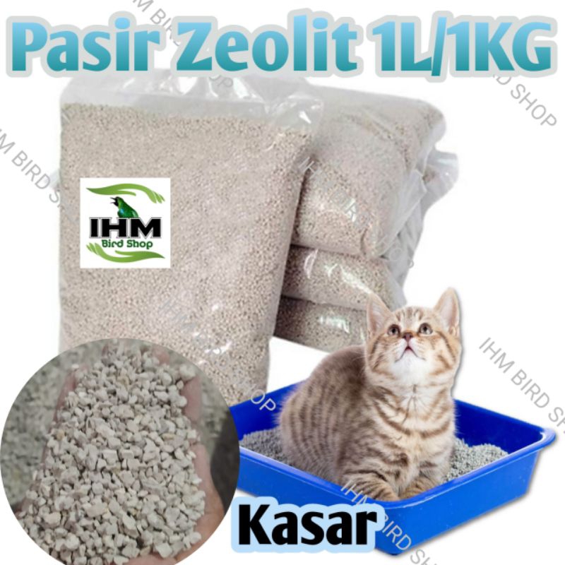 IHM - Pasir Zeolit Repack 1Kg Kucing Landak Hamster Pasir Zeolit 1 liter Kasar Pasir Batu Kecil Tida