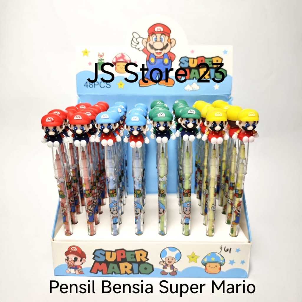 (1 Biji)Pensil Bensia Fancy Karakter Mario Bros Super Mario / Pensl Sambung susun Fancy Karakter Ana