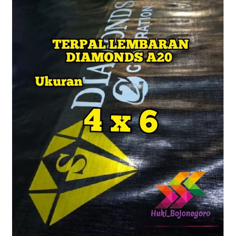 Terpal lembaran A20 DIAMONDS 4x6 hitam terpal teruk tenda