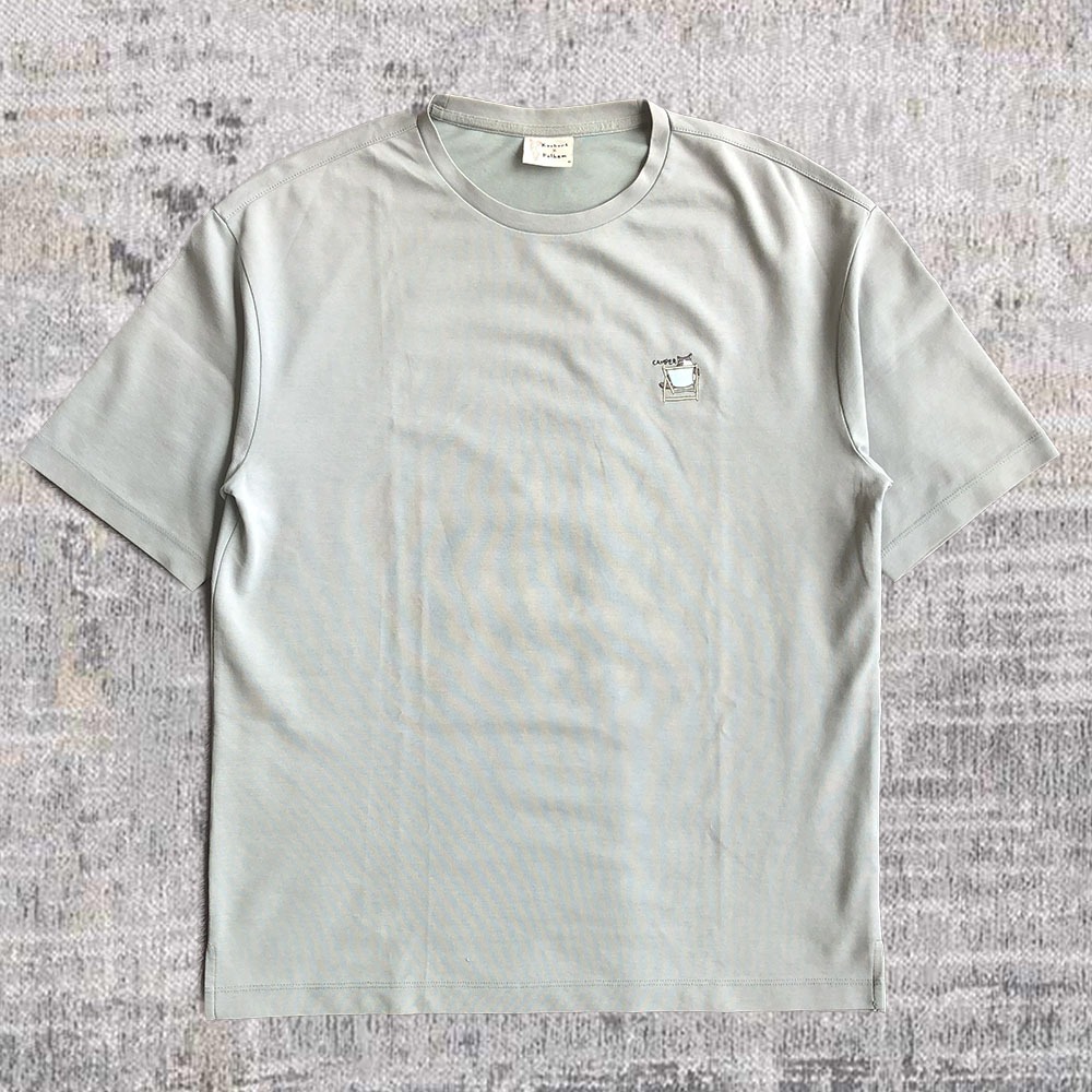 [PRELOVED] BOXY TSHIRT | KAOS | POLHAM X KOSHORT |  GREEN GREY | SECOND